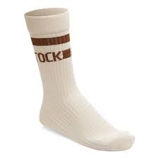 Birkenstock Cotton Tennis Socks in Eggshell/Brown