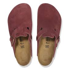 Birkenstock Women's Boston Suede Leather Clog in Zinfandel