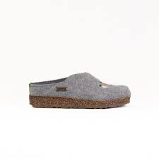 Haflinger Women's Roots Wool Clog in Silver Grey