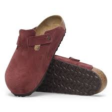 Birkenstock Women's Boston Suede Leather Clog in Zinfandel