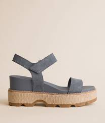 Sorel Women's Joanie IV Y Strap Wedge Sandal in Ash Gray/Gum