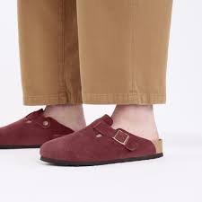 Birkenstock Women's Boston Suede Leather Clog in Zinfandel