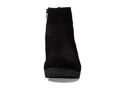 Birkenstock Women's Ebba Suede Leather Side Zip Wedge Boot in Black