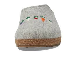 Haflinger Women's Roots Wool Clog in Silver Grey