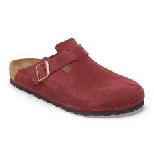 Birkenstock Women's Boston Suede Leather Clog in Zinfandel