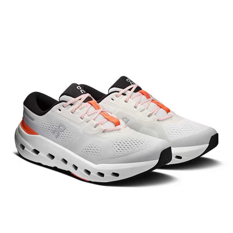 On Men's Cloudrunner 3 Sneaker in Ivory/Flame