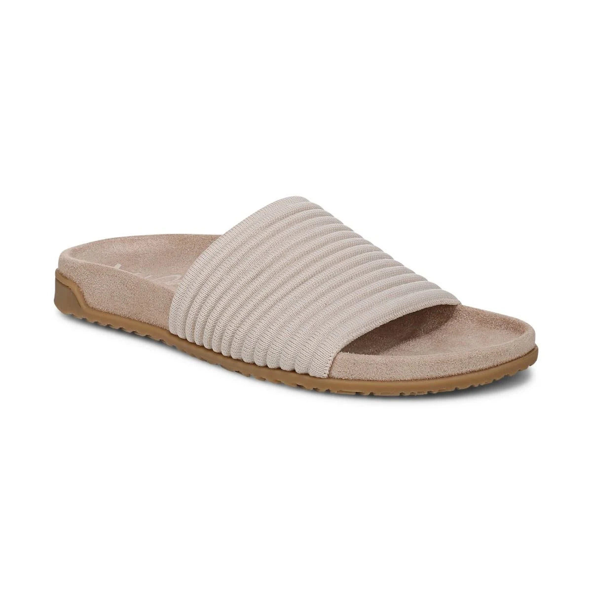 Vionic Women's Evie Knit Slide Flip Sandal in Cream