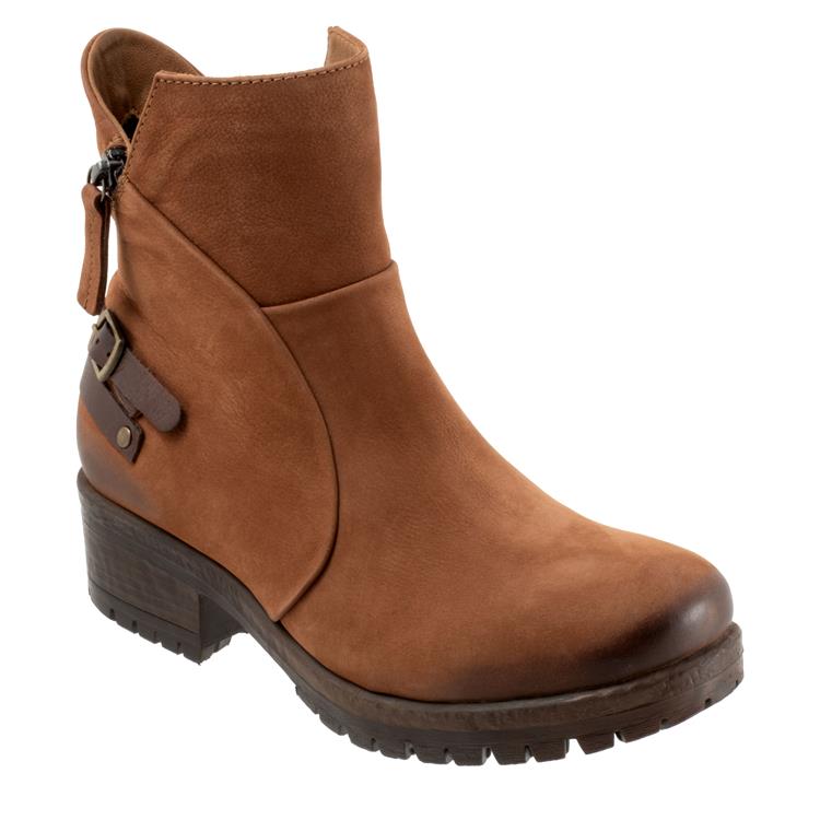 Bueno Women's Fallon Side Zip Leather Boot in Tobacco Nubuck