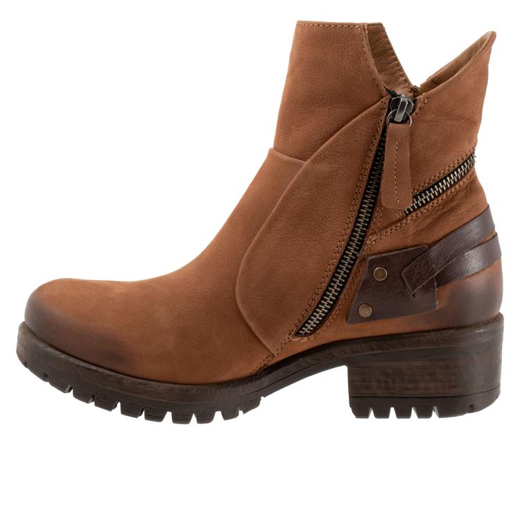 Bueno Women's Fallon Side Zip Leather Boot in Tobacco Nubuck
