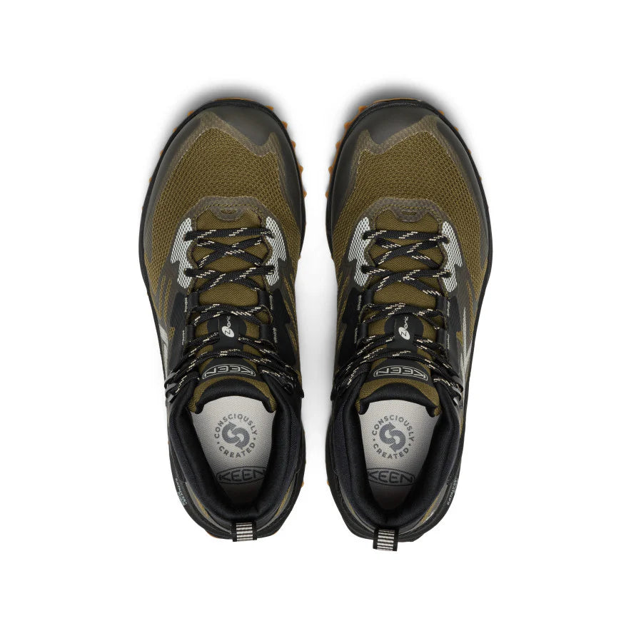 KEEN Men's Zionic NXT Waterproof Hiking Boot in Dark Olive/Black