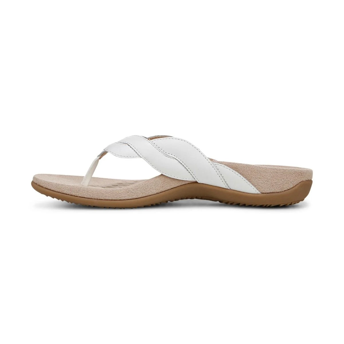 Vionic Women's Bella Braid Toe Thong Flip Sandal in White