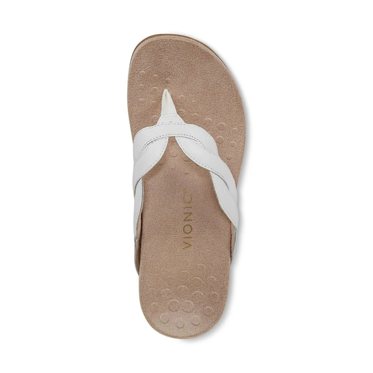 Vionic Women's Bella Braid Toe Thong Flip Sandal in White