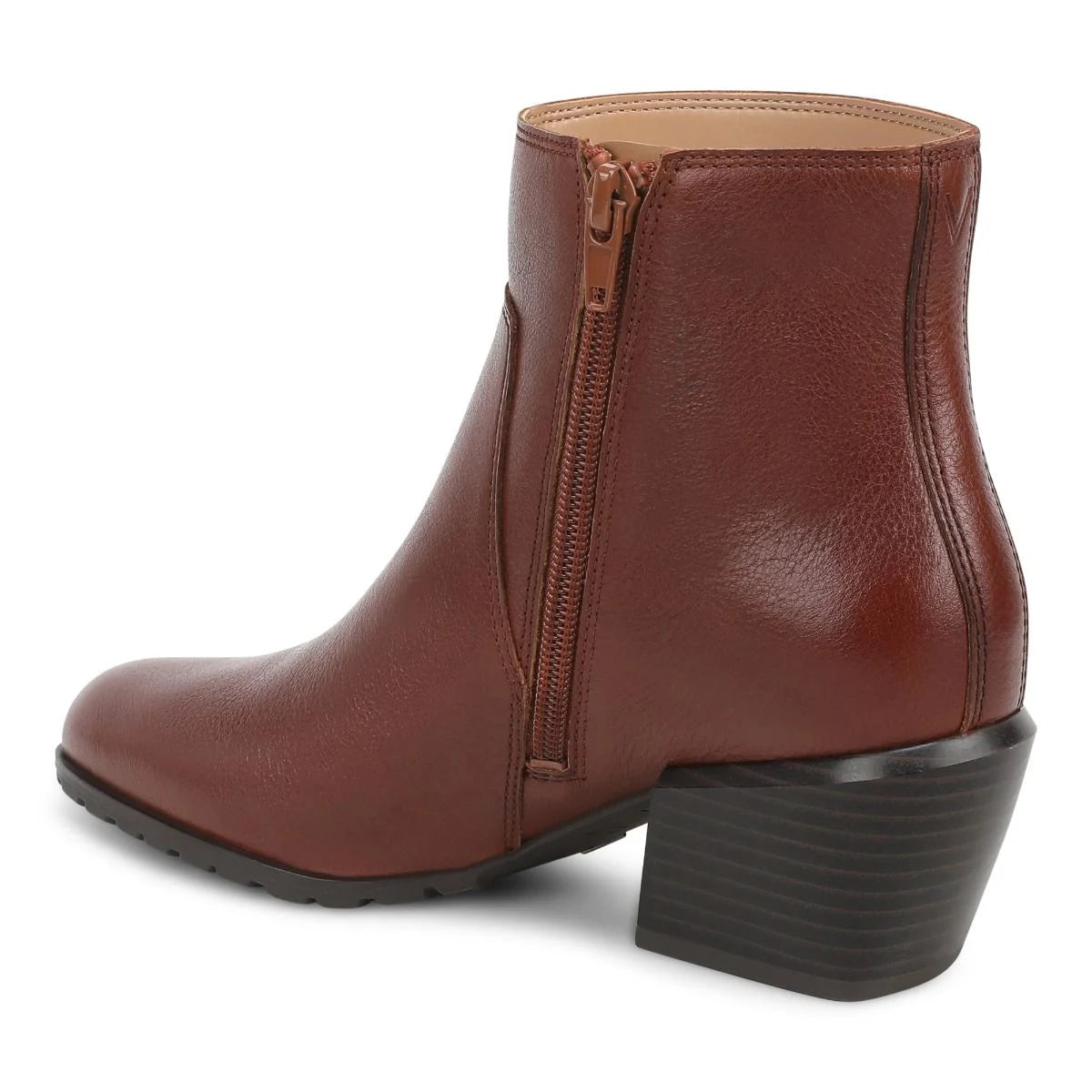 Vionic Women's Bianca Side Zip Heeled Ankle Boot in Baked Clay