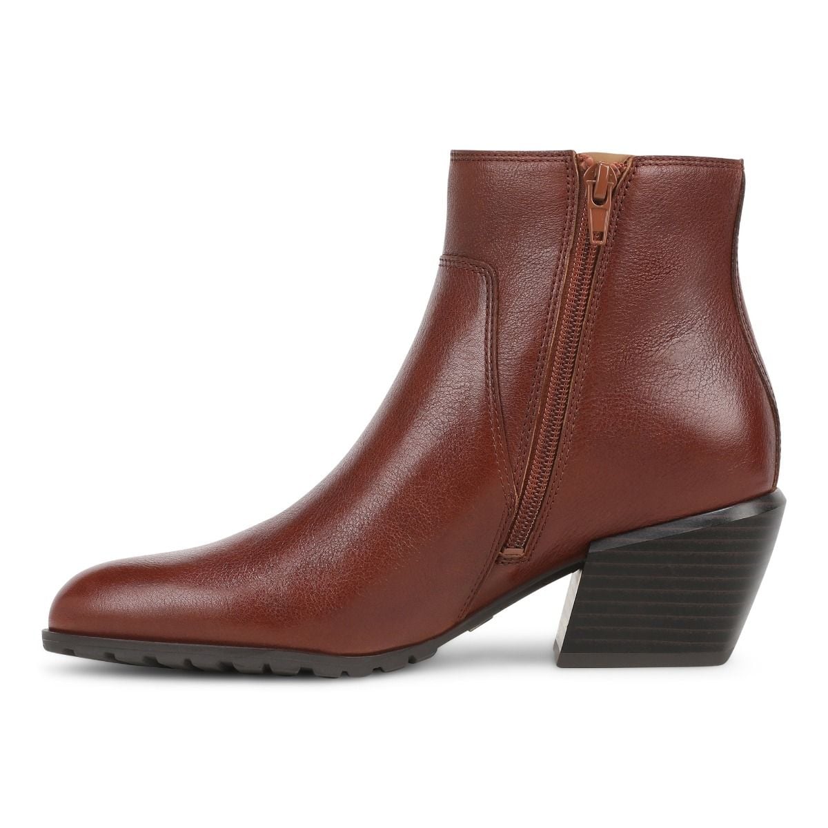 Vionic Women's Bianca Side Zip Heeled Ankle Boot in Baked Clay