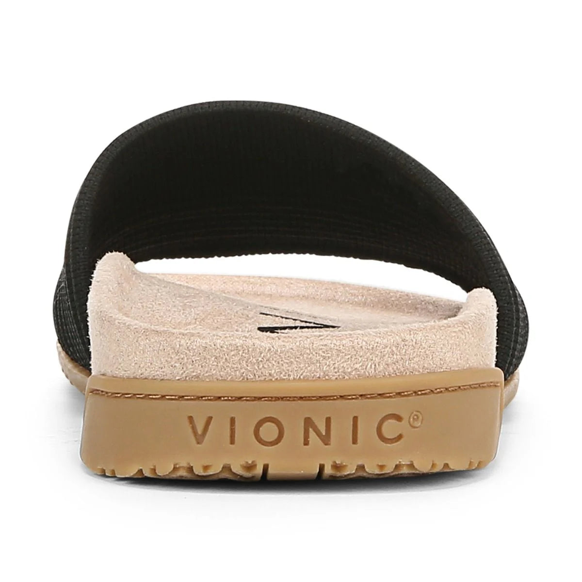 Vionic Women's Evie Knit Slide Flip Sandal in Black