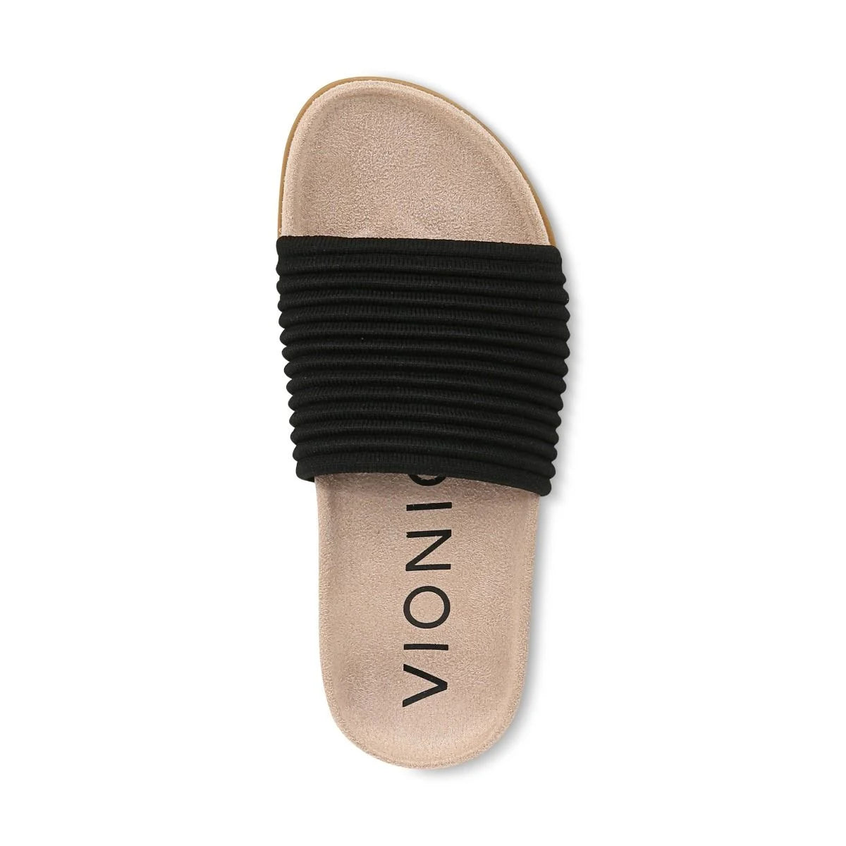 Vionic Women's Evie Knit Slide Flip Sandal in Black