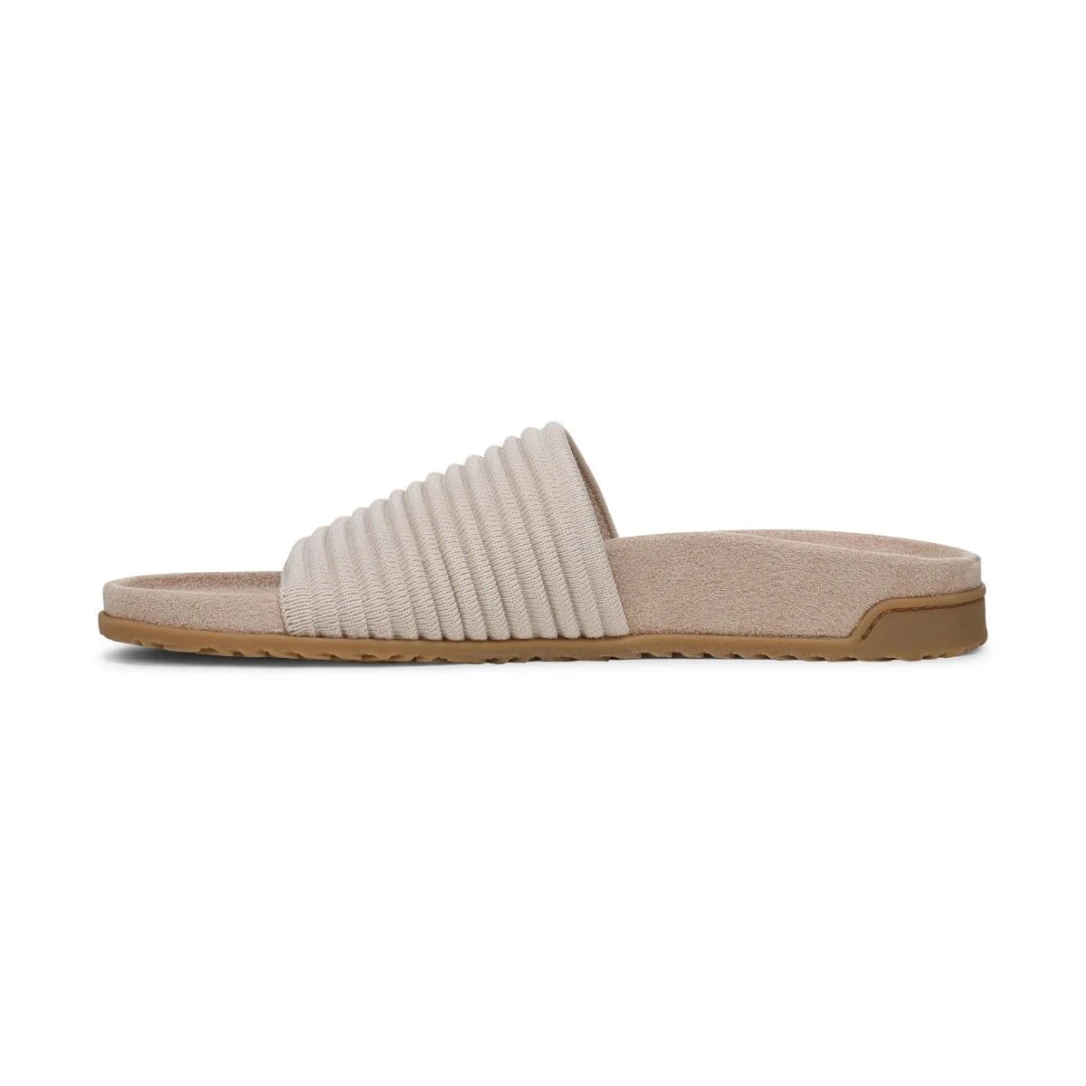 Vionic Women's Evie Knit Slide Flip Sandal in Cream