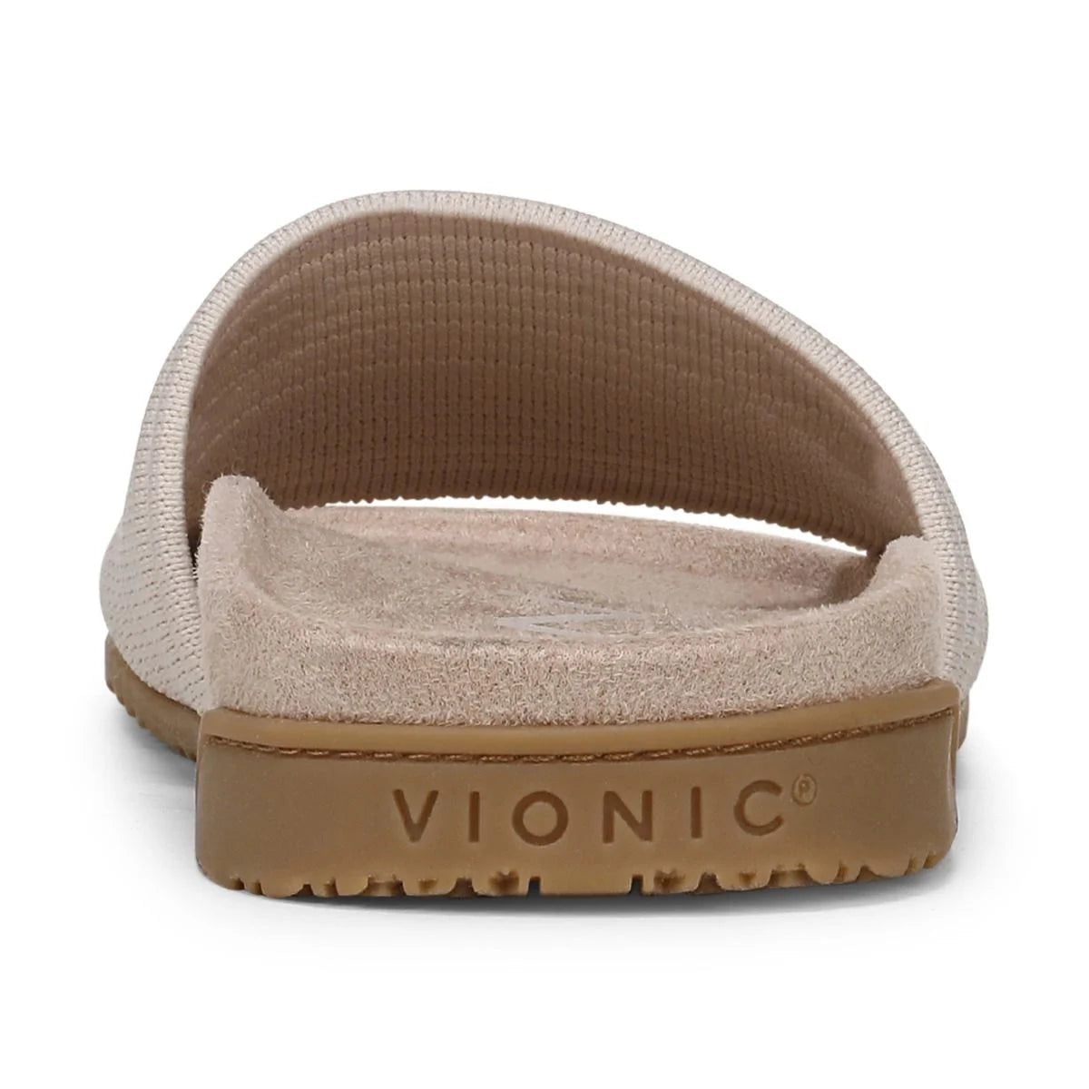 Vionic Women's Evie Knit Slide Flip Sandal in Cream