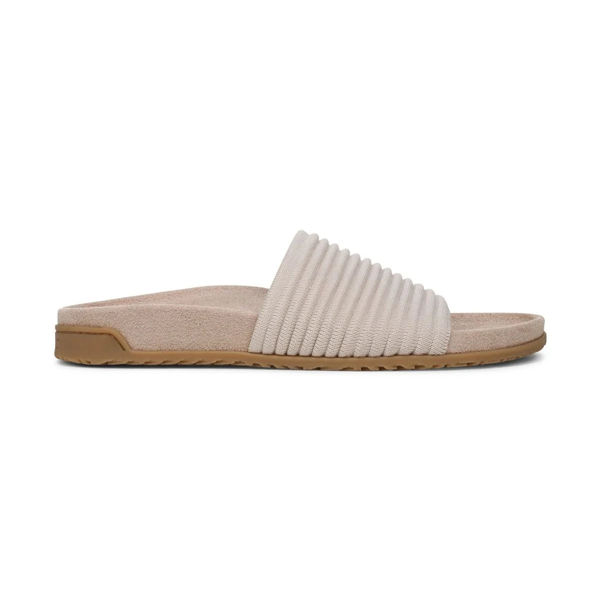 Vionic Women's Evie Knit Slide Flip Sandal in Cream
