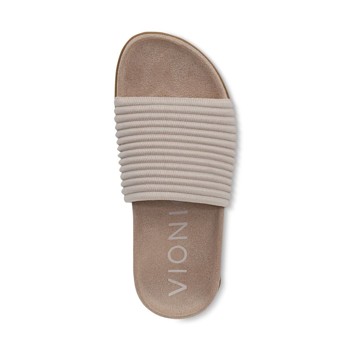 Vionic Women's Evie Knit Slide Flip Sandal in Cream