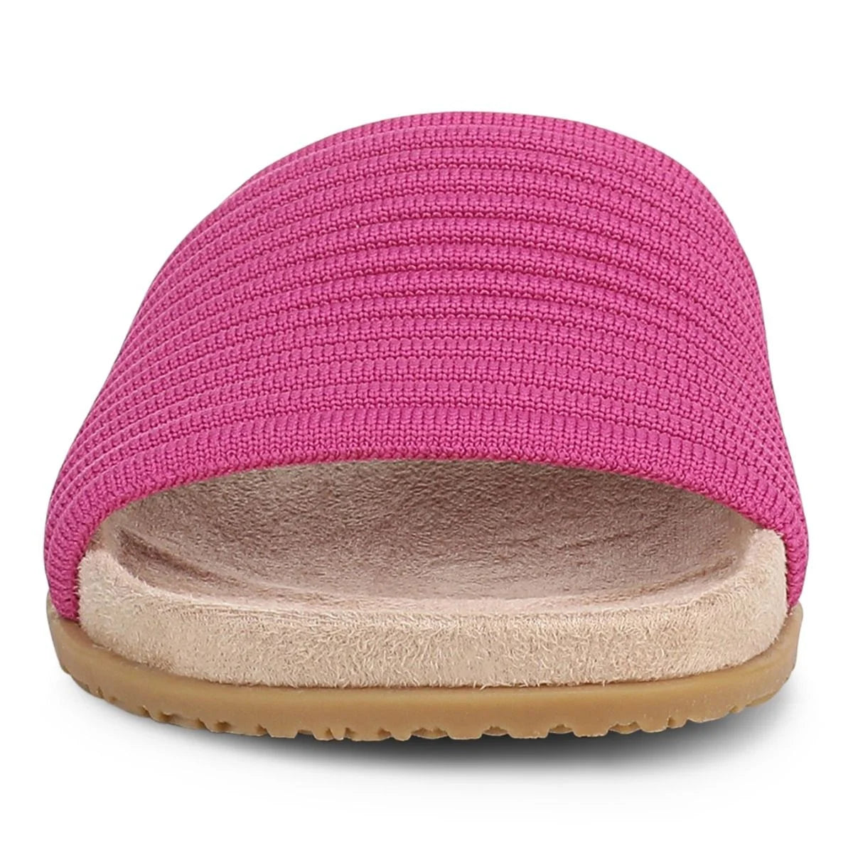 Vionic Women's Evie Knit Slide Flip Sandal in Dark Rose Violet