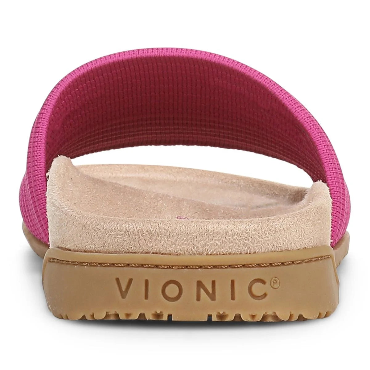 Vionic Women's Evie Knit Slide Flip Sandal in Dark Rose Violet