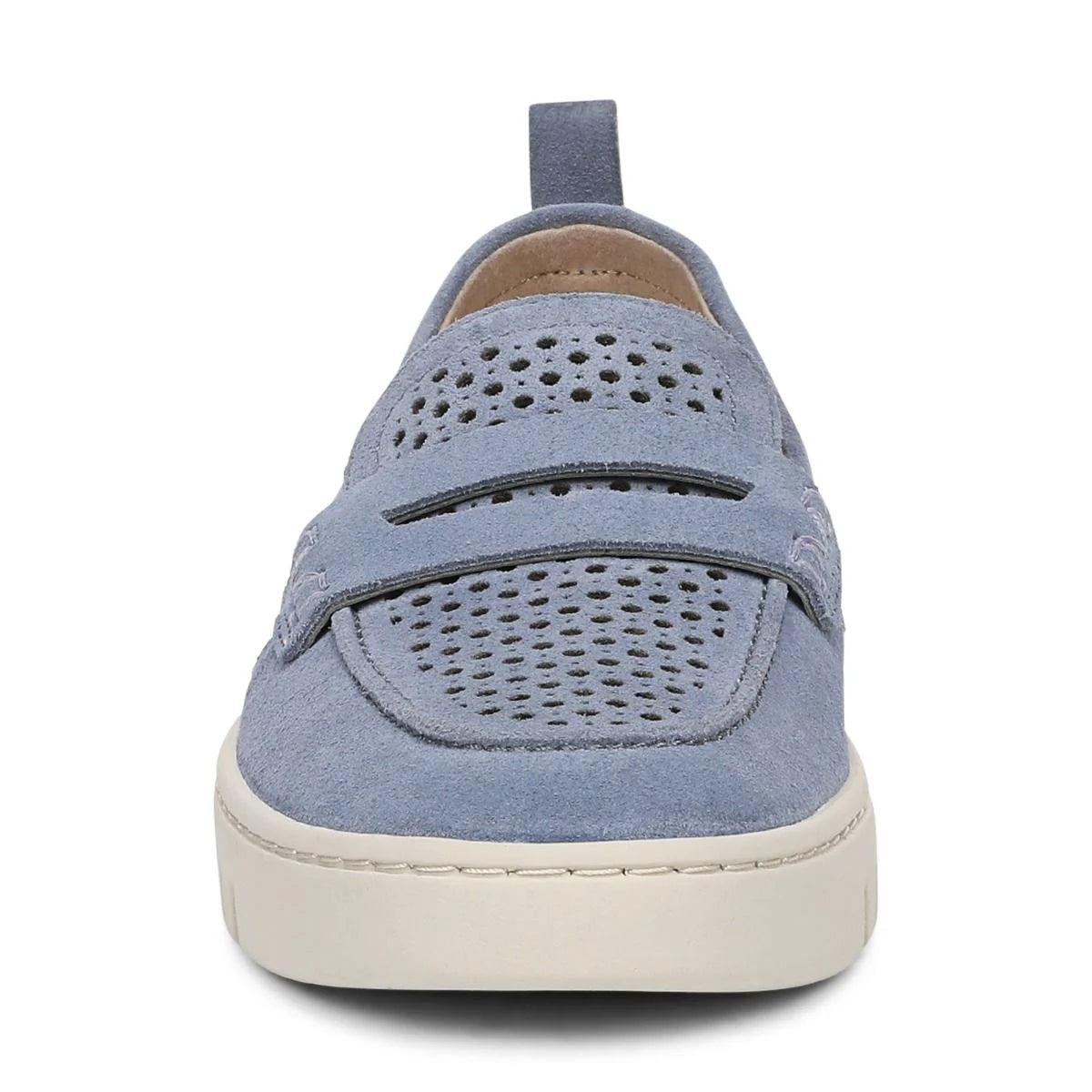 Vionic Women's Uptown Perf Slip On Loafer in Pacific Blue Suede