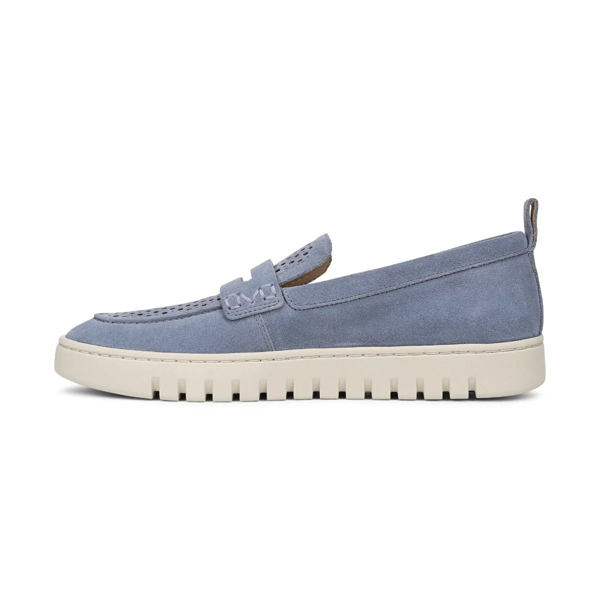Vionic Women's Uptown Perf Slip On Loafer in Pacific Blue Suede