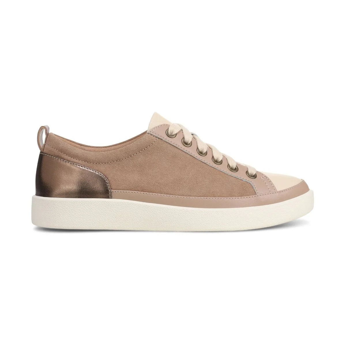 Vionic Women's Winny Lace Sneaker in Desert Sand Bronze Suede