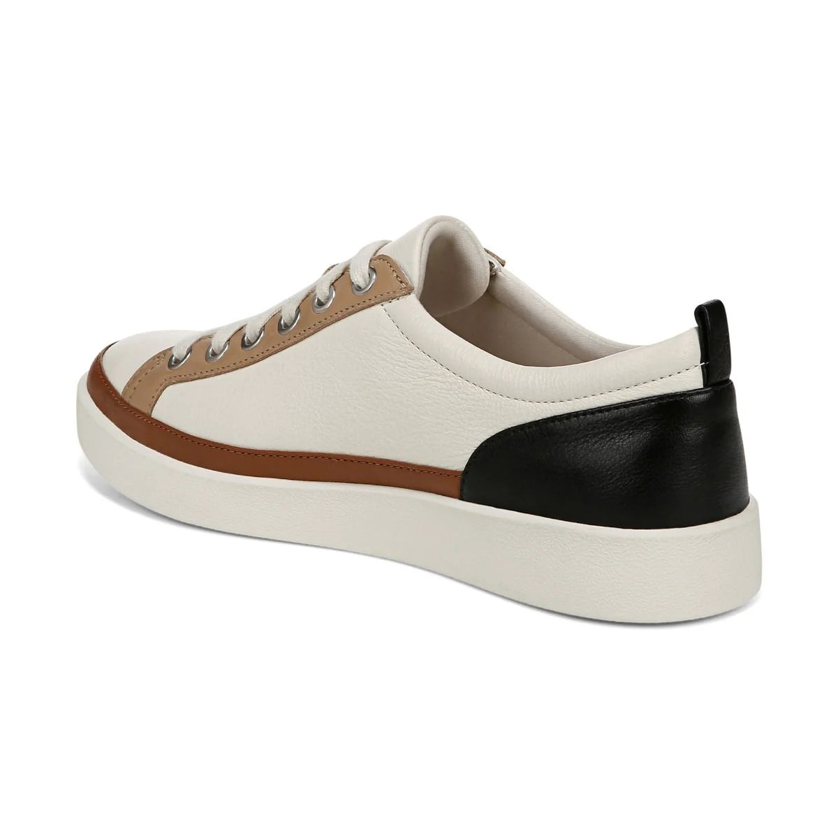 Vionic Women's Winny Tie Sneaker in Ivory Black Leather