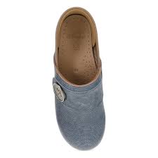 Dansko Women's Professional Button Clog in Denim