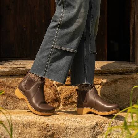 Dansko Women's Becka Low Heeled Slip On Ankle Boot in Chocolate