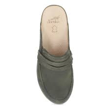 Dansko Women's Maggy Slip On Loafer Suede Leather Clog in Olive