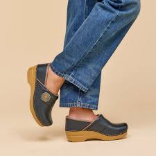Dansko Women's Professional Button Clog in Denim