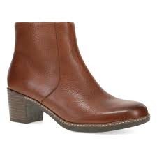 Dansko Women's Meryll Heeled Side Zip Ankle Boot in Brown