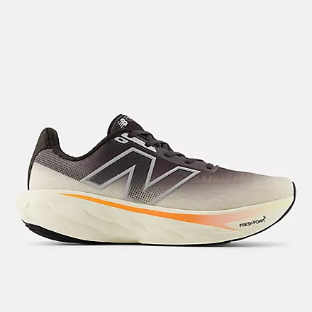 New Balance Men's Fresh Foam X 1080v14 Sneaker in Black Cement with Angora and Hot Mango