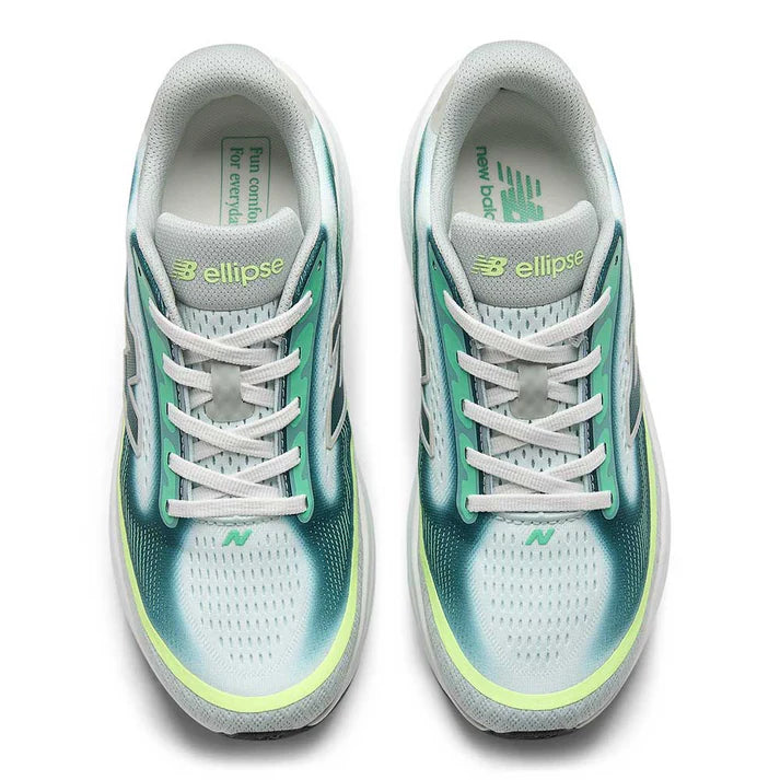 New Balance Men's Ellipse V1 Sneaker in Deep End with Glint Blue and Medusa Green