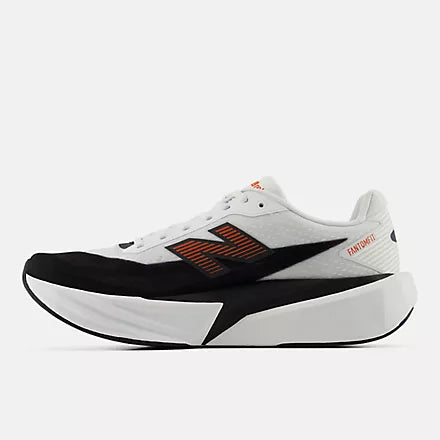 New Balance Men's FuelCell Rebel v5 Sneaker in White with Neo Flame