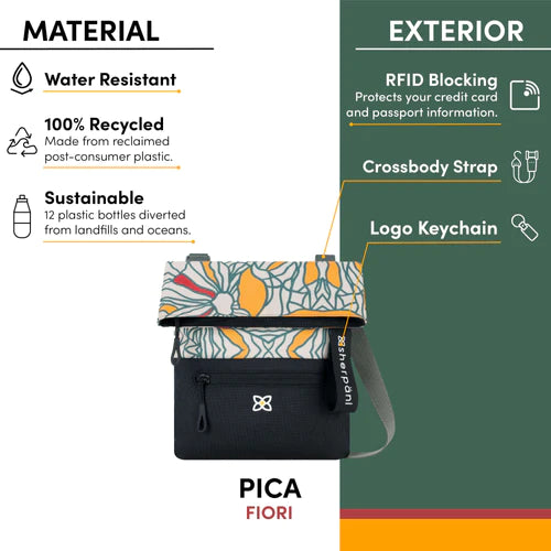 Sherpani Pica Fold Top Crossbody Bag in Fiori