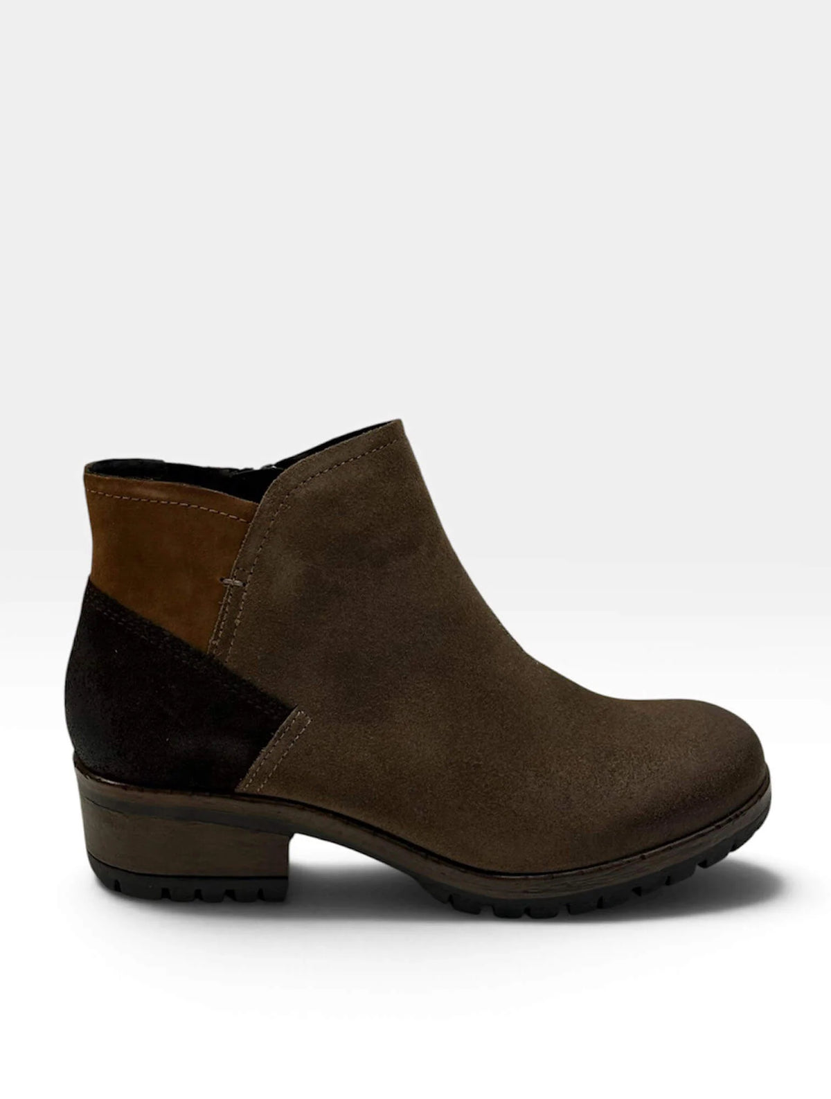 Salvia Women's Case Low Heeled Side Zip Suede Boot in Loggia Multi
