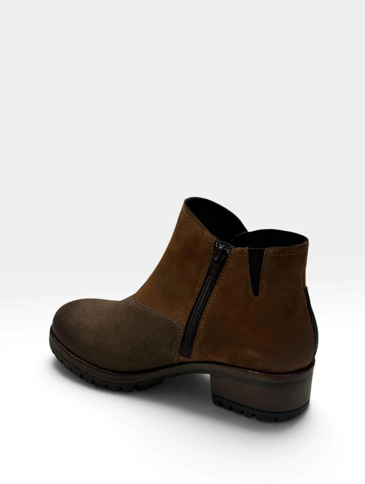 Salvia Women's Case Low Heeled Side Zip Suede Boot in Loggia Multi