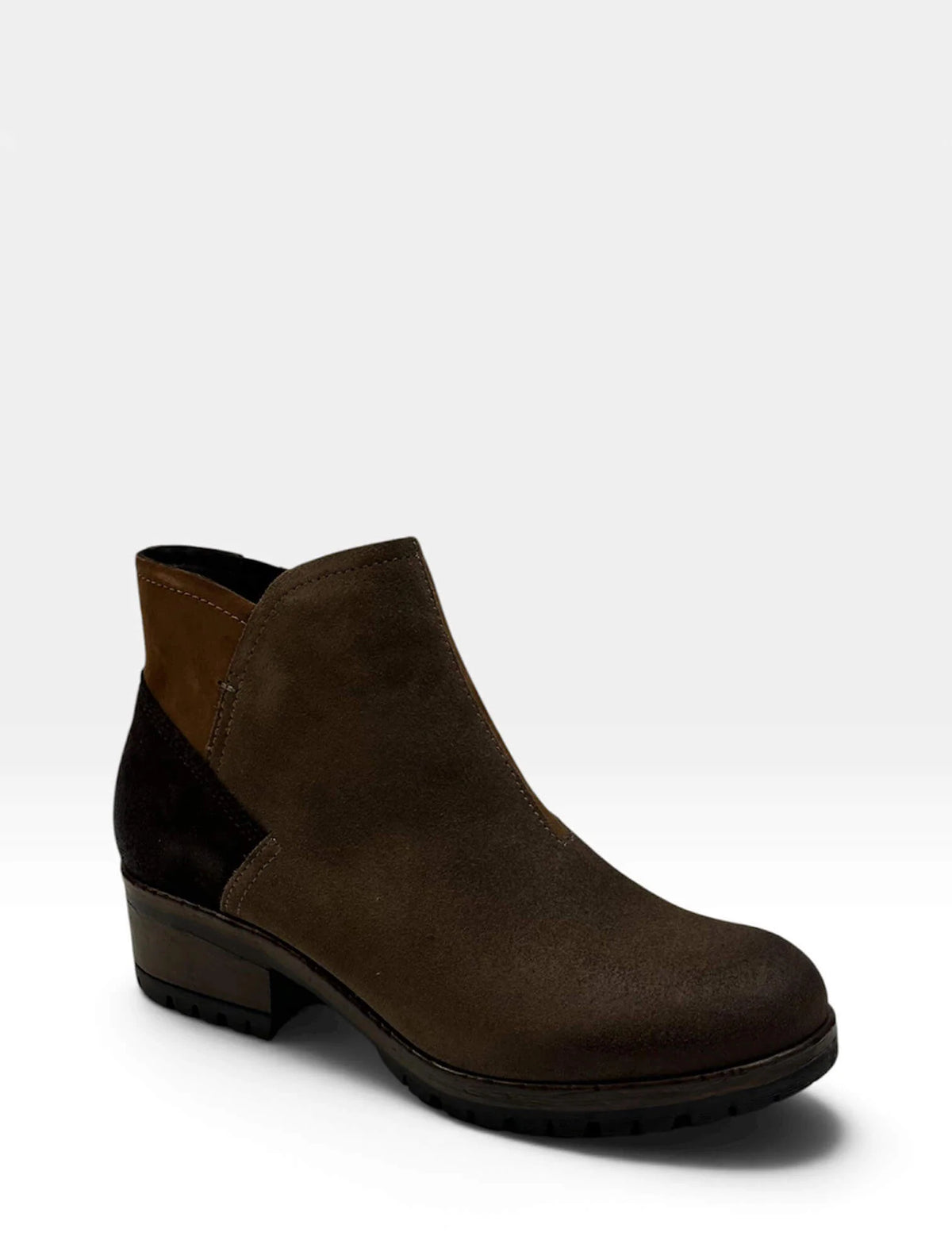 Salvia Women's Case Low Heeled Side Zip Suede Boot in Loggia Multi