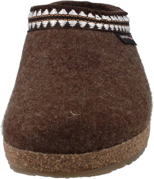 Haflinger Grizzly Lucky Boiled Wool Clog in Chocolate