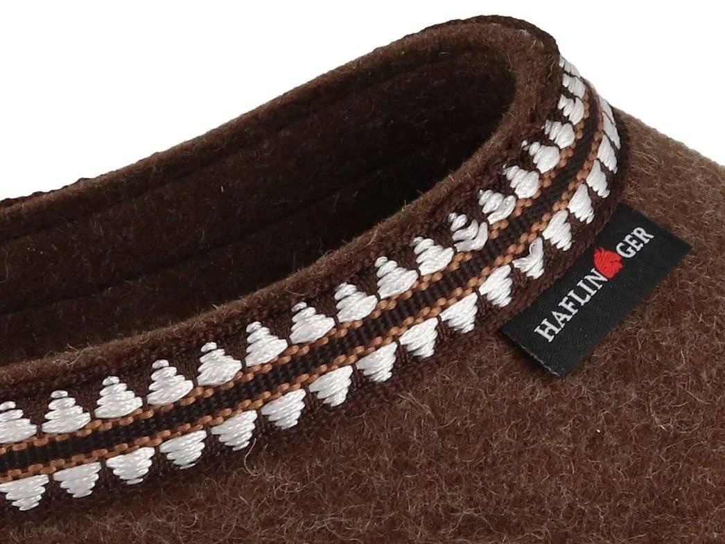 Haflinger Grizzly Lucky Boiled Wool Clog in Chocolate