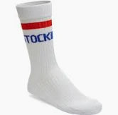 Birkenstock Cotton Tennis Socks in White/Red/Royal Blue