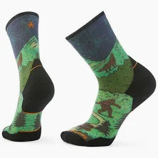 Smartwool Trail Run Targeted Cushion Neature Print Crew Socks in Twilight Blue