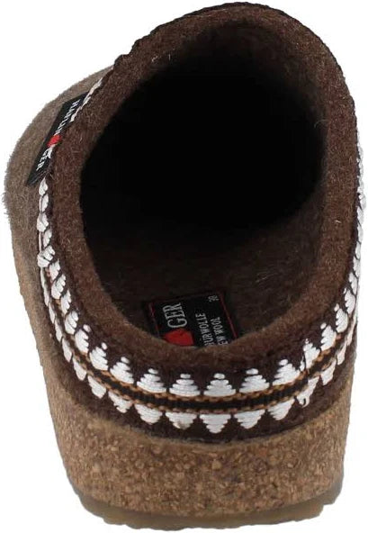 Haflinger Grizzly Lucky Boiled Wool Clog in Chocolate