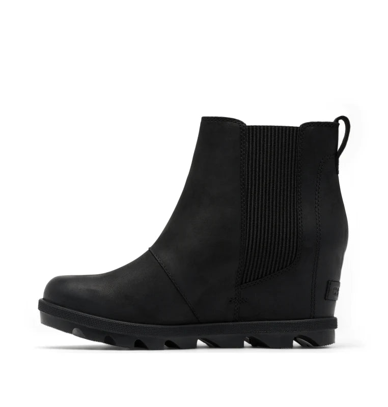 Sorel Women's Joan Rhapsody Chelsea Wedge Bootie in Black/Black