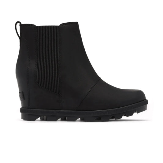Sorel Women's Joan Rhapsody Chelsea Wedge Bootie in Black/Black
