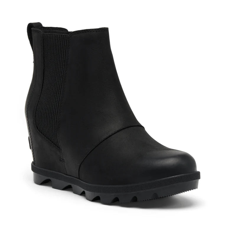Sorel Women's Joan Rhapsody Chelsea Wedge Bootie in Black/Black